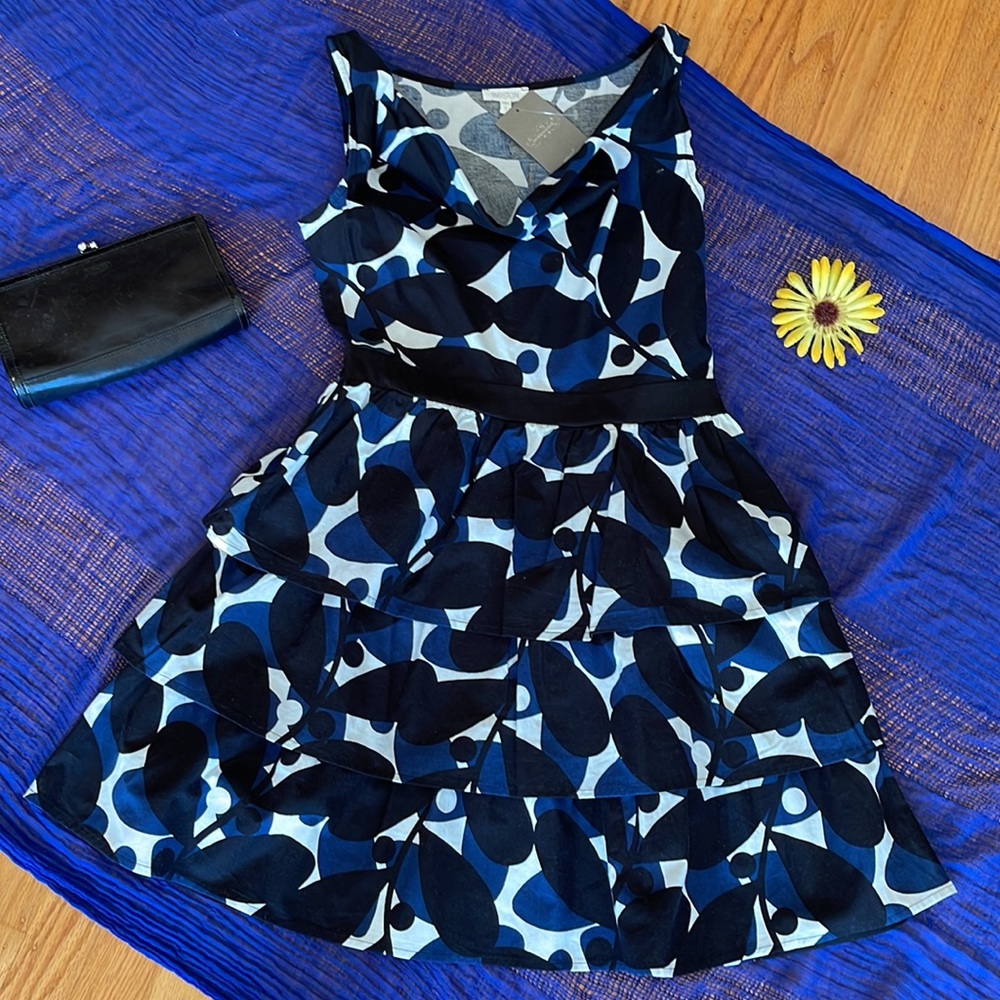 🌺 WESTON 4 ANTHROPOLOGIE; BNWT & RARE Beautiful Nightblue Dress in Misses Sz S! - Picture 3 of 14